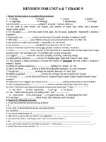 Đề cương môn ANH VĂN 9 ôn tập trong kì nghỉ phòng dịch. | Trường THCS Phú Hội