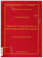 Phòng ngừa tội mua bán phụ nữ, trẻ em trên địa bàn tỉnh lạng sơn  