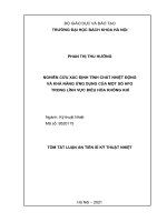 Nghiên cứu xác định tính chất nhiệt động và khả năng ứng dụng của một số HFO trong lĩnh vực điều hòa không khí tt 