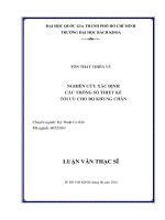 Nghiên cứu xác định các thông số thiết kế tối ưu cho bộ khung chân  