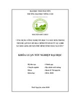 (Khóa luận tốt nghiệp) Ứng dụng công nghệ tin học và máy RTK trong thành lập bản đồ địa chính tờ số 04 tỷ lệ 1 2000 xã Nhã Lộng, huyện Phú Bình, tỉnh Thái Nguyên