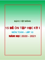 15 đề ôn tập học kì 1 môn toán 10 năm học 2020 2021 