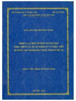 Pháp luật bồi thường về đất khi thực hiện các dự án kinh tế và thực tiễn áp dụng tại thành phố vinh, tỉnh nghệ an  