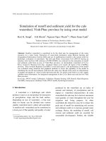 Simulation of runoff and sediment yield for the calo watershed, Vinh Phuc province by using swat mod