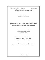 Cạnh tranh và thực thi pháp luật cạnh tranh trong lĩnh vực ngân hàng ở việt nam  