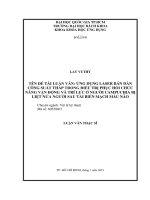 Ứng dụng laser bán dẫn công suất thấp trong điều trị phục hồi chức năng vận động và trí lực ở người campuchia bị liệt nửa người sau tai biến mạch máu não  