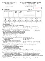 Đề thi học kì 1 môn GDCD 11 năm 2019 2020 có đáp án   trường THPT lương văn cù 