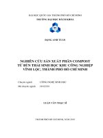 Nghiên cứu sản xuất phân compost từ bùn thải sinh học khu công nghiệp vĩnh lộc, thành phố hồ chí minh  
