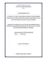 Tác động của chất lượng mối quan hệ giữa doanh nghiệp và hộ nông dân đến lòng trung thành của hộ nông dân sản xuất rau hoa công nghệ cao tại lâm đồng  