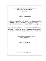 Các yếu tố ảnh hưởng đến ý định mua của khách hàng cá nhân trên các website thương mại xã hội   nghiên cứu trong ngành du lịch lữ hành tại việt nam  