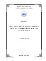 Hoàn thiện công tác đánh giá thực hiện công việc của nhân viên tại bệnh viện ung bướu nghệ an  