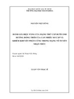 Đánh giá hiệu năng của mạng thứ cấp dưới ảnh hưởng đồng thời của can nhiễu sơ cấp và khiếm khuyết phần cứng trong mạng vô tuyến nhận thức  