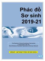 PHÁC ĐỒ NHI KHOA, PHÁC ĐỒ SƠ SINH BẢN CHUẨN MỚI NHẤT