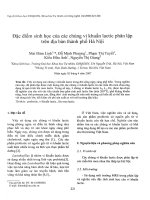 Đặc điểm sinh học của các chủng vi khuẩn lactic phân lập trên địa bàn thành phố Hà Nội