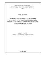Đánh giá cảnh quan phục vụ phát triển du lịch bền vững khu bảo tồn thiên nhiên vùng bắc tây nguyên   nghiên cứu trường hợp vườn quốc gia kon ka kinh 