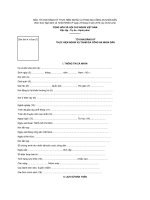 Mẫu Tờ khai đăng ký tham gia nghĩa vụ công an 2021