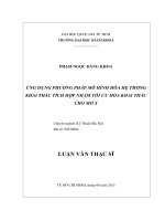 Ứng dụng phương pháp mô hình hóa hệ thống khai thác tích hợp nhằm tối ưu hóa khai thác cho mỏ x  