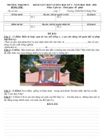 Đề thi học kì 1 môn Lịch sử 7 năm 2020-2021 - Trường TH&THCS Đông Phú