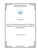 Các yếu tố ảnh hưởng đến nhận thức về nghèo của hộ đồng bào dân tộc thiểu số tại khu vực miền núi tỉnh khánh hòa  