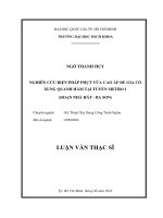 Nghiên cứu biện pháp phụt vữa cao áp để gia cố xung quanh hầm tại tuyến metro 1 (đoạn nhà hát bason)  
