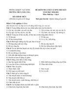 Đề thi học kì 1 môn Sinh học 6 năm 2020-2021 có đáp án - Trường THCS Chi Lăng