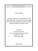 Vận dụng Nghệ thuật tạo hình của họa sĩ Akira Toriyama vào dạy học Sáng tác thiết kế, ngành Thiết kế đồ họa tại Trường Đại học Sư phạm Nghệ thuật Trung ương
