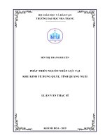 Phát triển nguồn nhân lực tại khu kinh tế dung quất, tỉnh quảng ngãi  