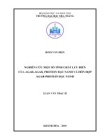 Nghiên cứu một số tính chất lưu biến của agar agar, protein đậu nành và hỗn hợp agar protein đậu nành  