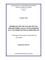 Nghiên cứu chế tạo vật liệu xúc tác hỗn hợp spinel cucr2o4 và palladium để xử lý co trong khí thải lò nung kim loại  