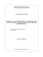 Nghiên cứu ảnh hưởng thông số kim phun đến tính năng động cơ diesel rv125 2 bằng phương pháp mô phỏng  