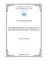 Phát triển nguồn nhân lực tại ban quản lý rừng phòng hộ thanh chương   tỉnh nghệ an  