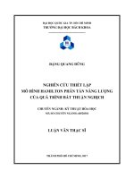 Nghiên cứu thiết lập mô hình hamilton phân tán năng lượng của quá trình bất thuận nghịch  