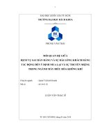 Mối quan hệ giữa dịch vụ bán hàng và sự hài lòng khách hàng tác động đến ý định mua lại và sự di truyền miệng trong ngành máy điều hòa không khí  