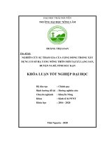 (Khóa luận tốt nghiệp) Nghiên cứu sự tham gia của cộng đồng trong xây dựng cơ sở hạ tầng nông thôn mới tại xã Lạng San, huyện Na Rì, tỉnh Bắc Kạn