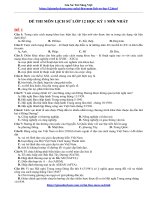 Đề Thi Môn Lịch Sử Lớp 12 Học Kỳ 1 Mới Nhất