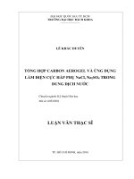 Tổng hợp carbon aerogel và ứng dụng làm điện cực hấp phụ nacl, na2so4 trong dung dịch nước  