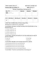 Đề thi học kì 1 môn Lịch sử 8 năm 2020-2021 - Trường THCS Ân Tường Tây