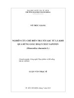 Nghiên cứu chế biến trà túi lọc từ lá khổ qua rừng giàu hoạt chất saponin  