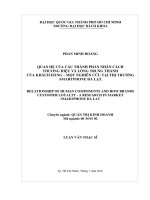 Quan hệ của các thành phần nhân cách thương hiệu và lòng trung thành của khách hàng   một nghiên cứu tại thị trường smartphone đà lạt  
