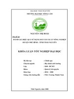 (Khóa luận tốt nghiệp) Đánh giá hiệu quả sử dụng đất sản xuất nông nghiệp trên địa bàn huyện Phú Bình, tỉnh Thái Nguyên