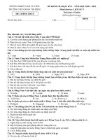 Đề thi học kì 1 môn Lịch sử 9 năm 2020-2021 - Trường THCS Đoàn Thị Điểm