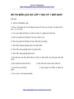 Đề Thi Môn Lịch Sử Lớp 7 Học Kỳ 1 Mới Nhất