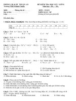 Đề thi học kỳ 1 môn Toán lớp 8 năm 2020 - 2021 (Đề 4)