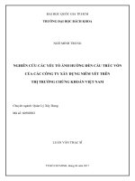Nghiên cứu các yếu tố ảnh hưởng đến cấu trúc vốn của các công ty xây dựng niêm yết trên thị trường chứng khoán việt nam  