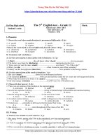 Đề Thi Giữa Học Kì 2 Tiếng Anh Lớp 11