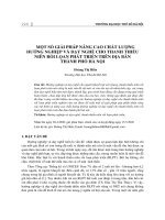 Một số giải pháp nâng cao chất lượng hướng nghiệp và dạy nghề cho thanh thiếu niên rối loạn phát triển trên địa bàn thành phố Hà Nội