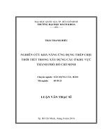 Nghiên cứu khả năng ứng dụng thép chịu thời tiết trong xây dựng cầu ở khu vực thành phố hồ chí minh  