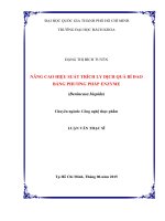 Nâng cao hiệu suất trích ly dịch quả bí đao bằng phương pháp enzyme (benincasa hispida)  