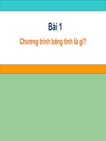 Tin 7 - Bài 1 - Chương trình bảng tính là gì