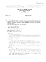 Đề thi Tin học cơ sở 4 đề số 1 kỳ hè năm học 2018-2019 - HUS - Tài liệu VNU